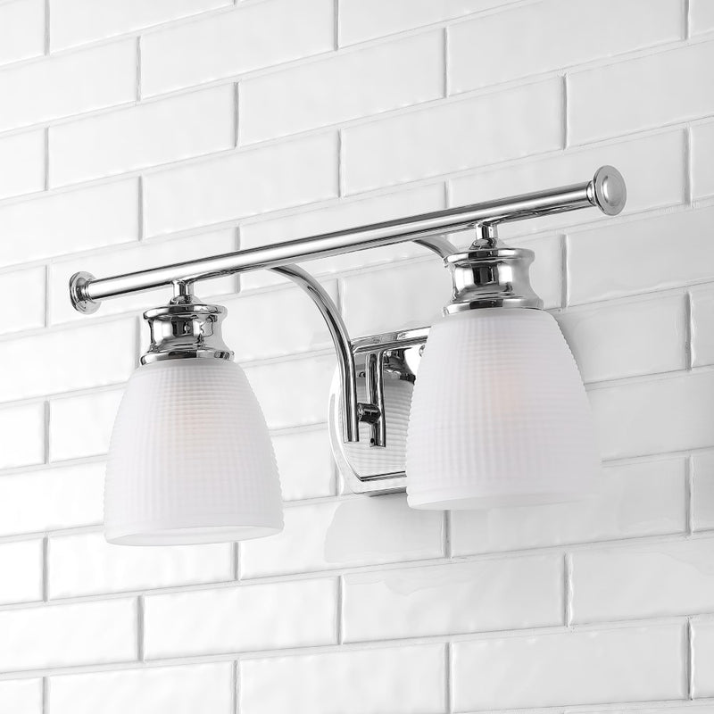 Beverly Metal/Glass Contemporary Modern LED Vanity Light - JONATHAN Y