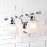 Beverly Metal/Glass Contemporary Modern LED Vanity Light - JONATHAN Y