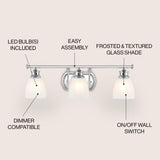 Beverly Metal/Glass Contemporary Modern LED Vanity Light