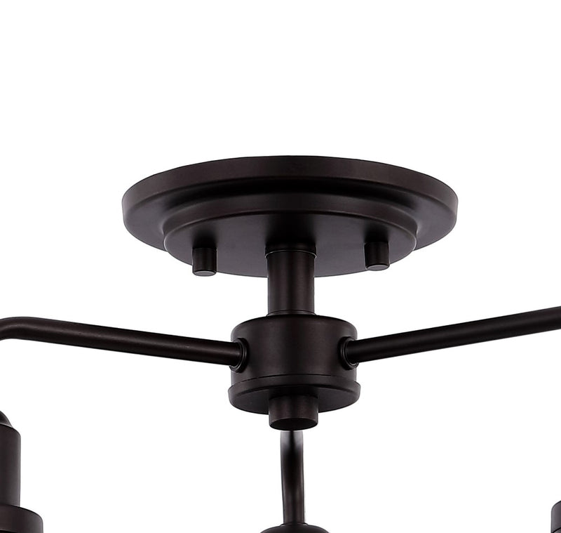 Calvin 18.5" Iron Industrial LED Semi-Flush Mount - JONATHAN Y