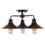 Calvin 18.5" Iron Industrial LED Semi-Flush Mount - JONATHAN Y