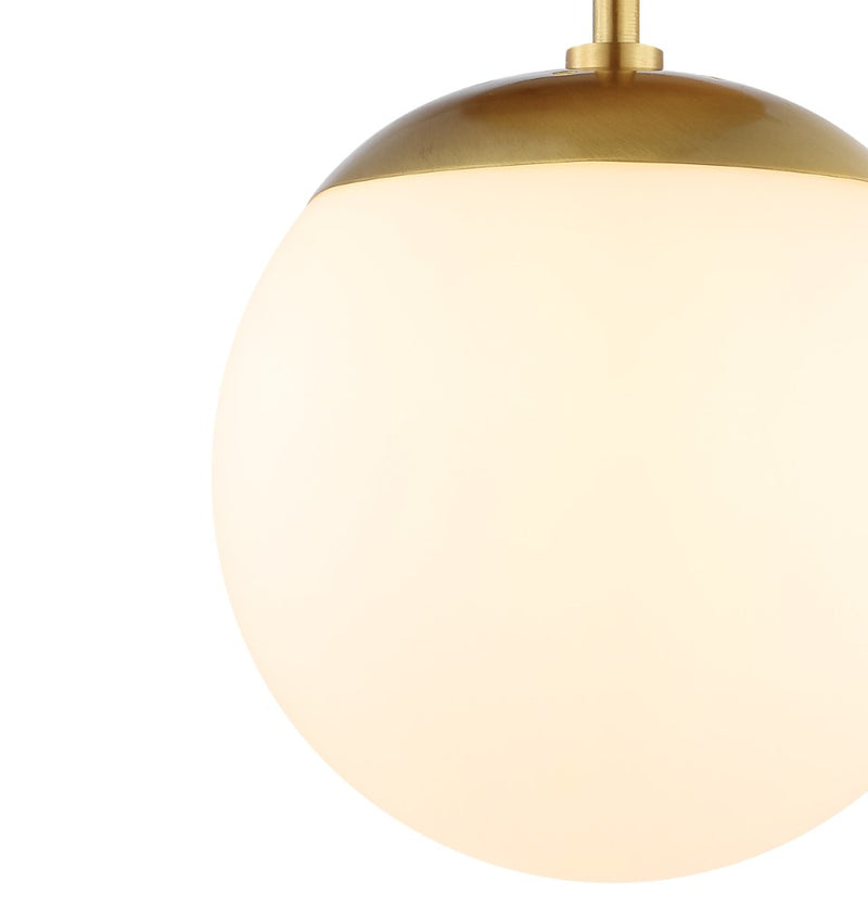 Marcel Bistro 7.75" Bohemian Farmhouse Iron/Frosted Glass LED Semi Flush Mount - JONATHAN Y