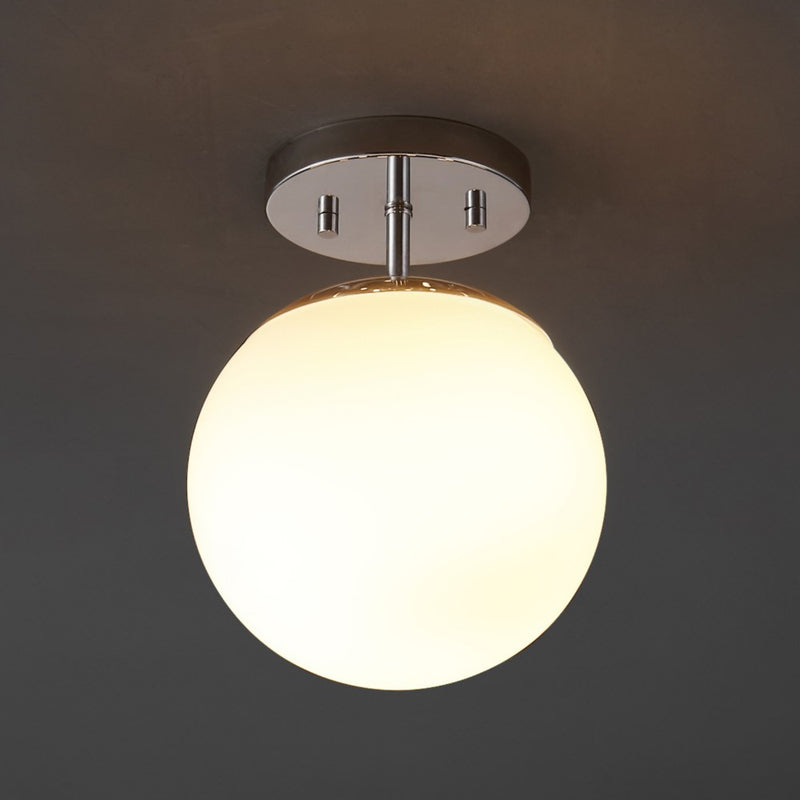 Marcel Bistro 7.75" Bohemian Farmhouse Iron/Frosted Glass LED Semi Flush Mount
