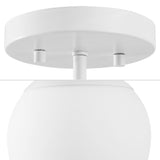 Marcel Bistro 7.75" Bohemian Farmhouse Iron/Frosted Glass LED Semi Flush Mount
