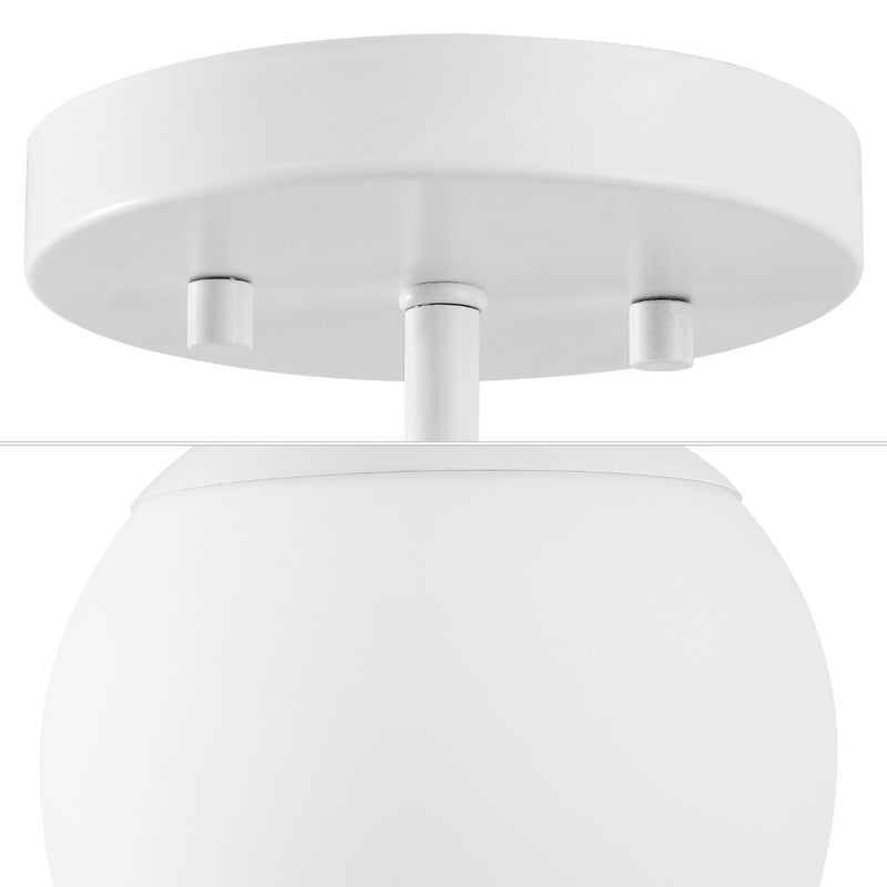 Marcel Bistro 7.75" Bohemian Farmhouse Iron/Frosted Glass LED Semi Flush Mount