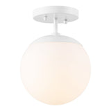Marcel Bistro 7.75" Bohemian Farmhouse Iron/Frosted Glass LED Semi Flush Mount