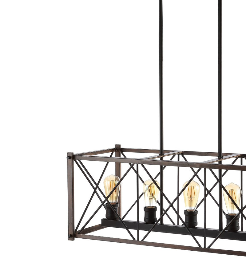 Ferme 16" Adjustable Iron Rustic Farmhouse LED Pendant - JONATHAN Y