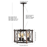 Ferme 16" Adjustable Iron Rustic Farmhouse LED Pendant - JONATHAN Y
