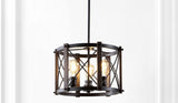 Ferme 16" Adjustable Iron Rustic Farmhouse LED Pendant - JONATHAN Y