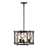 Ferme 16" Adjustable Iron Rustic Farmhouse LED Pendant - JONATHAN Y