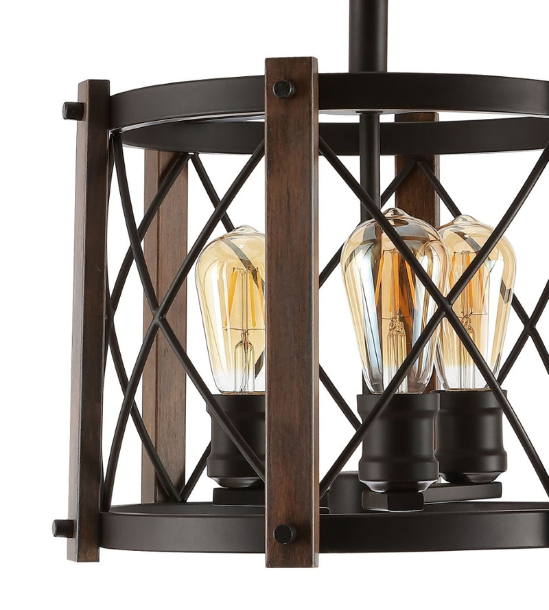 Ferme 14" Iron Rustic Farmhouse LED Flush Mount - JONATHAN Y