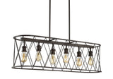 Marion 37.75" Adjustable Iron Farmhouse Rustic LED Dimmable Pendant - JONATHAN Y