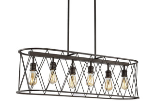 Marion 37.75" Adjustable Iron Farmhouse Rustic LED Dimmable Pendant - JONATHAN Y