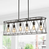 Marion 37.75" Adjustable Iron Farmhouse Rustic LED Dimmable Pendant - JONATHAN Y