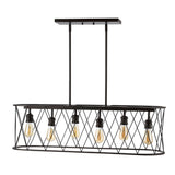 Marion 37.75" Adjustable Iron Farmhouse Rustic LED Dimmable Pendant - JONATHAN Y