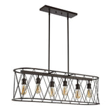 Marion 37.75" Adjustable Iron Farmhouse Rustic LED Dimmable Pendant - JONATHAN Y