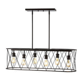 Marion 37.75" Adjustable Iron Farmhouse Rustic LED Dimmable Pendant - JONATHAN Y