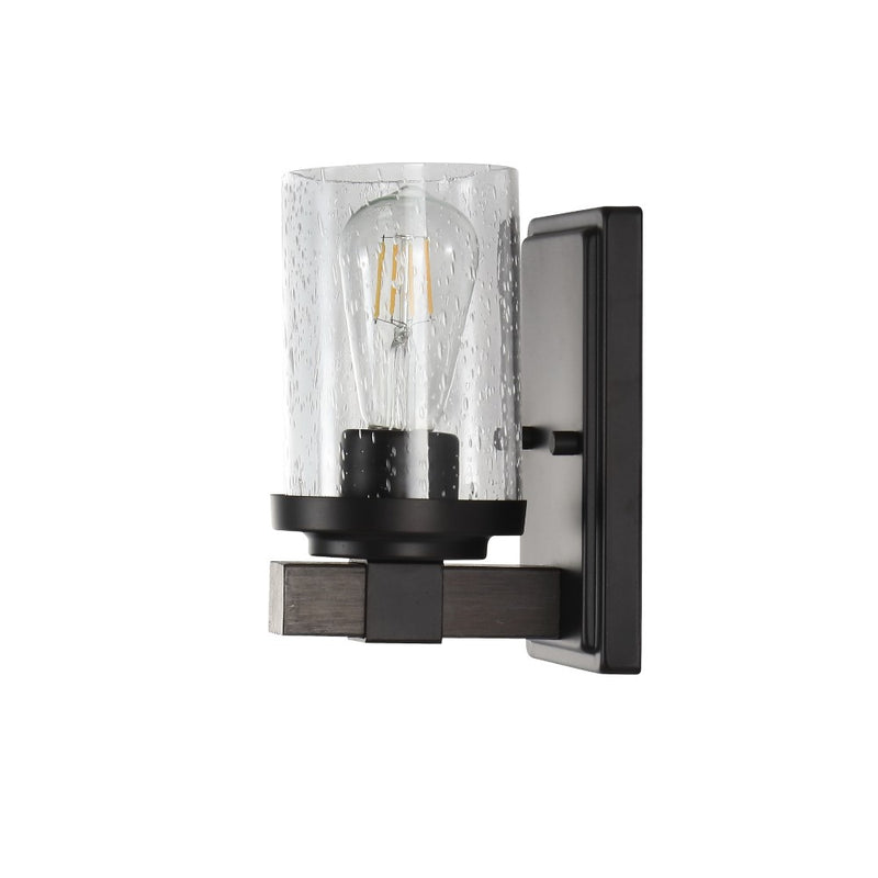 Bungalow Iron/Seeded Glass Rustic Farmhouse LED Vanity Light