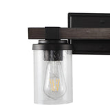 Bungalow Iron/Seeded Glass Rustic Farmhouse LED Vanity Light