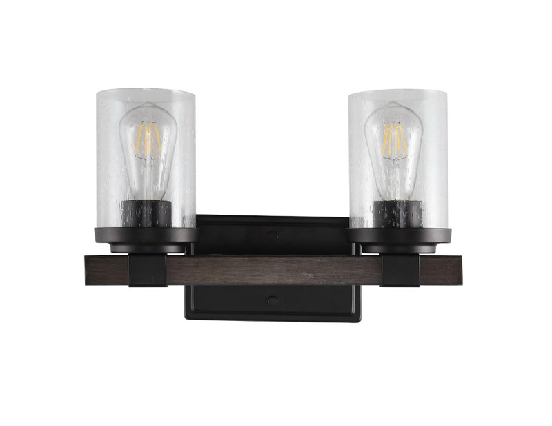 Bungalow Iron/Seeded Glass Rustic Farmhouse LED Vanity Light