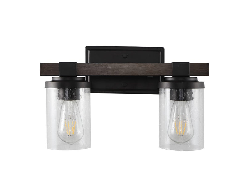 Bungalow Iron/Seeded Glass Rustic Farmhouse LED Vanity Light