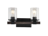 Bungalow Iron/Seeded Glass Rustic Farmhouse LED Vanity Light