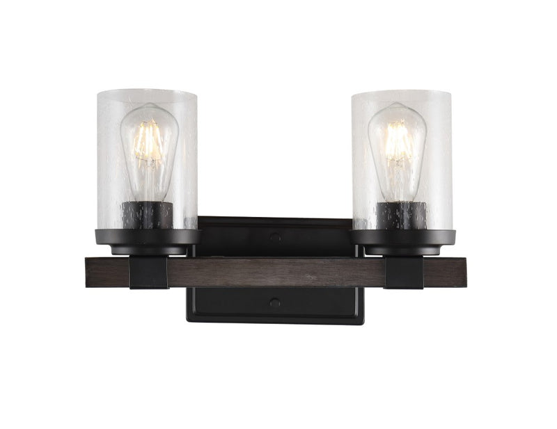 Bungalow Iron/Seeded Glass Rustic Farmhouse LED Vanity Light