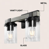Bungalow Iron/Seeded Glass Rustic Farmhouse LED Vanity Light