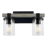 Bungalow Iron/Seeded Glass Rustic Farmhouse LED Vanity Light