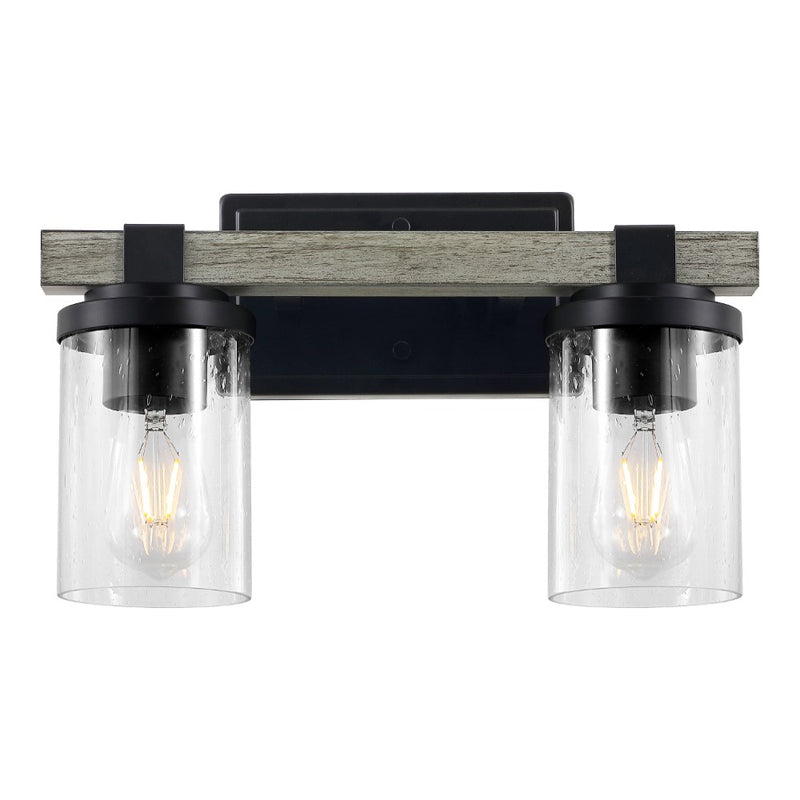 Bungalow Iron/Seeded Glass Rustic Farmhouse LED Vanity Light