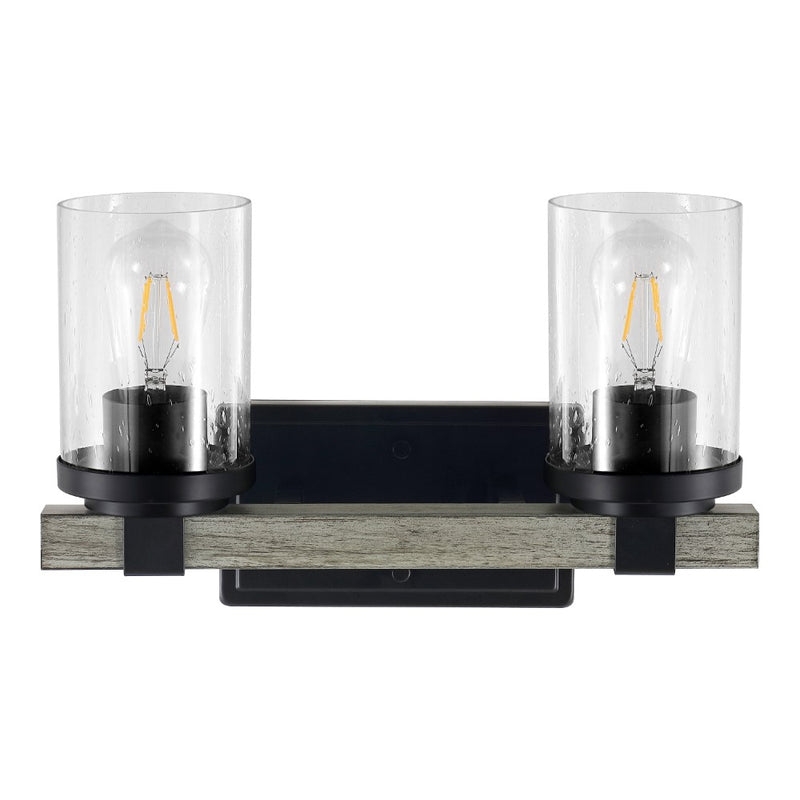 Bungalow Iron/Seeded Glass Rustic Farmhouse LED Vanity Light