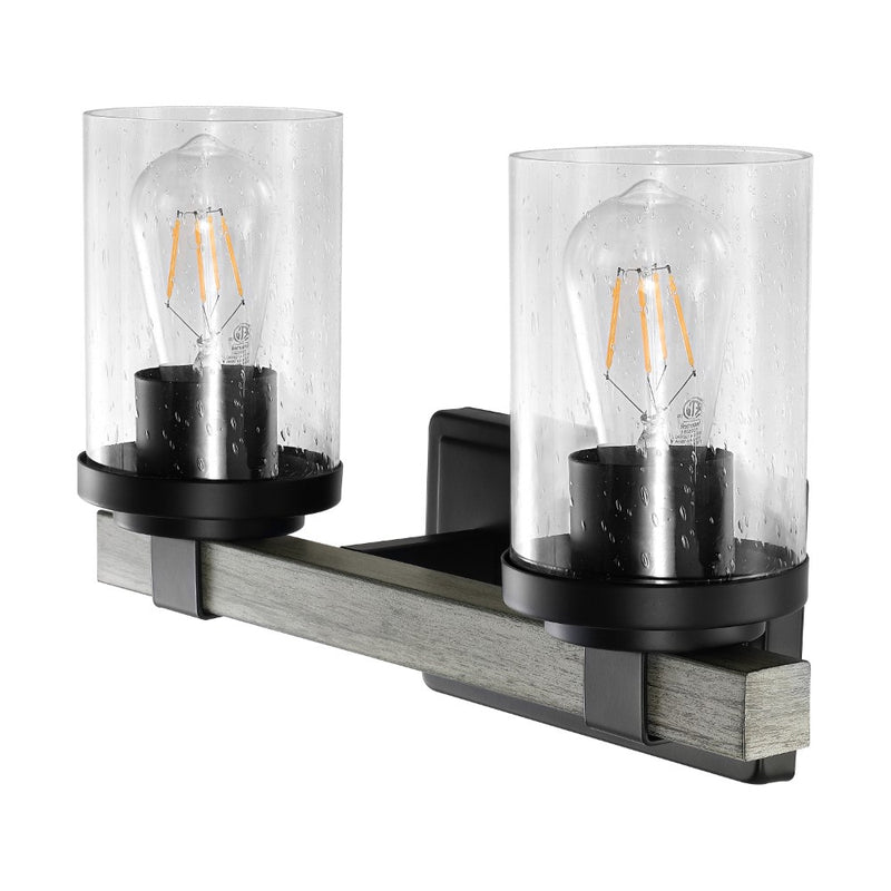 Bungalow Iron/Seeded Glass Rustic Farmhouse LED Vanity Light