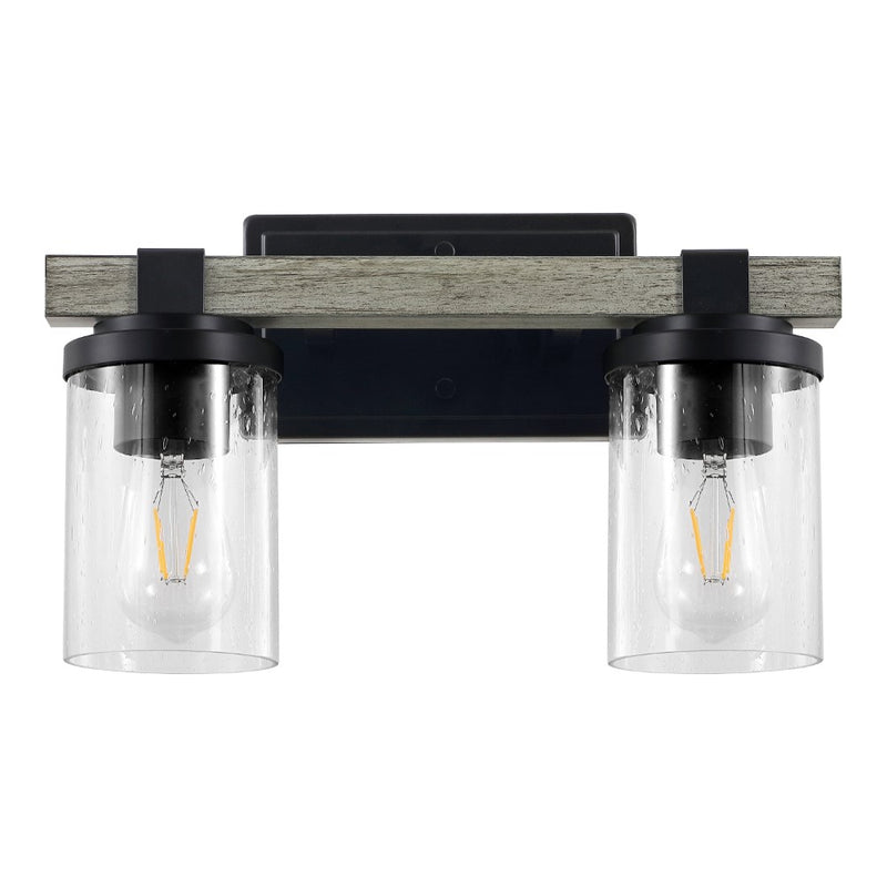 Bungalow Iron/Seeded Glass Rustic Farmhouse LED Vanity Light