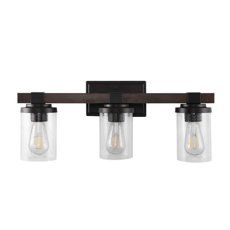 Bungalow Iron/Seeded Glass Rustic Farmhouse LED Vanity Light