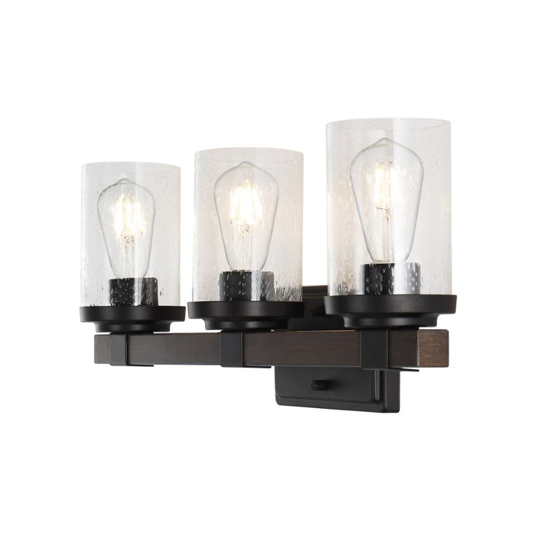 Bungalow Iron/Seeded Glass Rustic Farmhouse LED Vanity Light