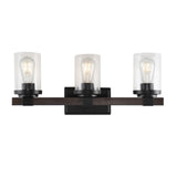 Bungalow Iron/Seeded Glass Rustic Farmhouse LED Vanity Light