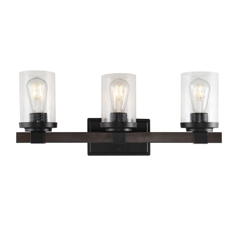 Bungalow Iron/Seeded Glass Rustic Farmhouse LED Vanity Light