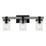 Bungalow Iron/Seeded Glass Rustic Farmhouse LED Vanity Light