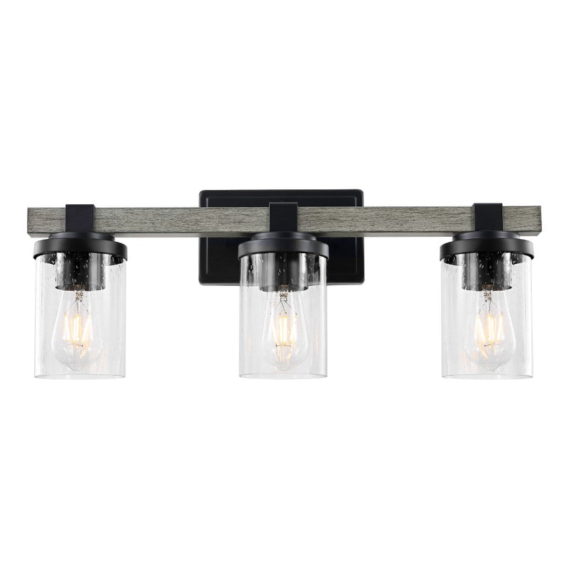 Bungalow Iron/Seeded Glass Rustic Farmhouse LED Vanity Light