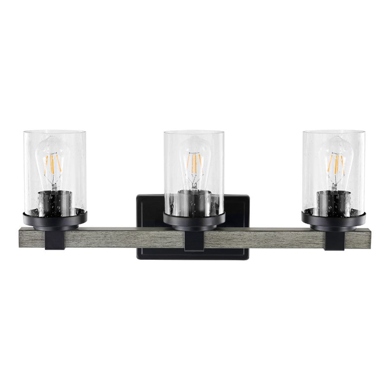 Bungalow Iron/Seeded Glass Rustic Farmhouse LED Vanity Light