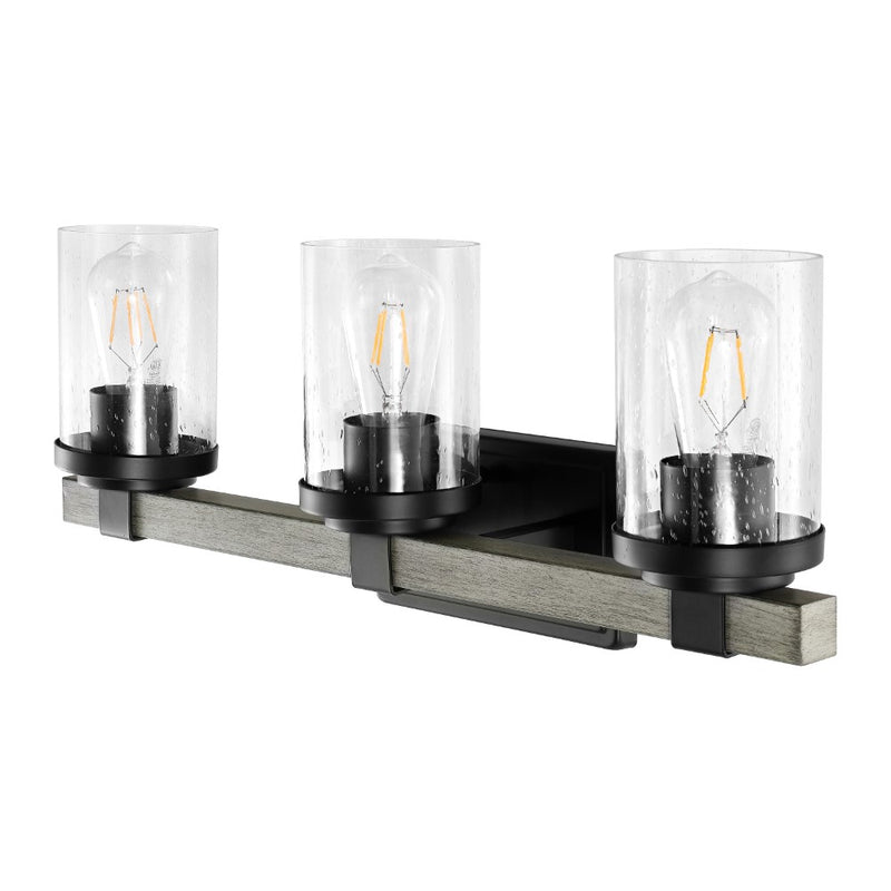 Bungalow Iron/Seeded Glass Rustic Farmhouse LED Vanity Light