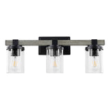 Bungalow Iron/Seeded Glass Rustic Farmhouse LED Vanity Light