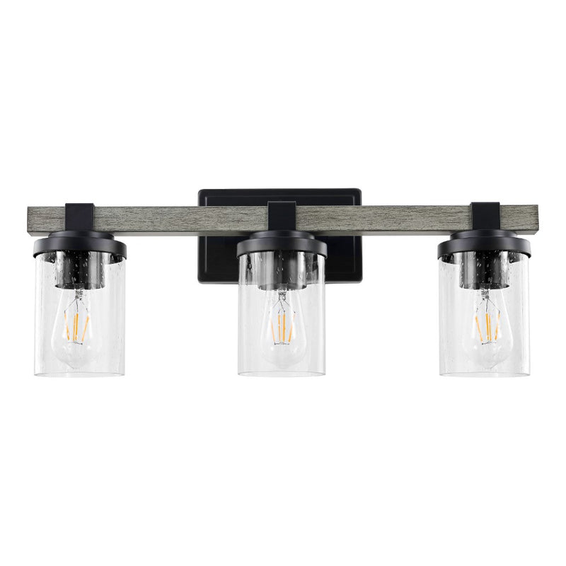 Bungalow Iron/Seeded Glass Rustic Farmhouse LED Vanity Light