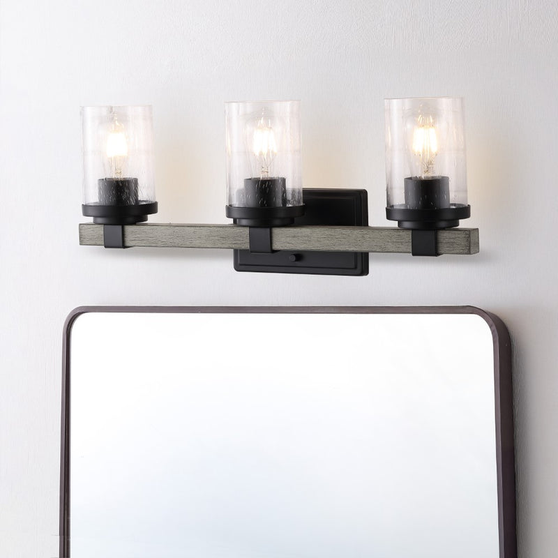 Bungalow Iron/Seeded Glass Rustic Farmhouse LED Vanity Light