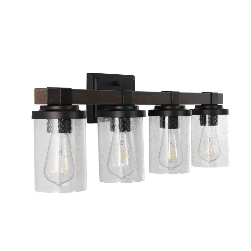 Bungalow Iron/Seeded Glass Rustic Farmhouse LED Vanity Light