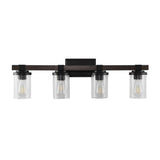 Bungalow Iron/Seeded Glass Rustic Farmhouse LED Vanity Light