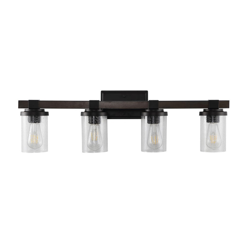 Bungalow Iron/Seeded Glass Rustic Farmhouse LED Vanity Light