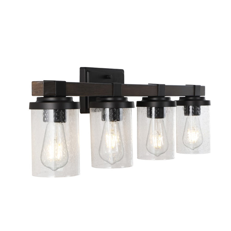 Bungalow Iron/Seeded Glass Rustic Farmhouse LED Vanity Light