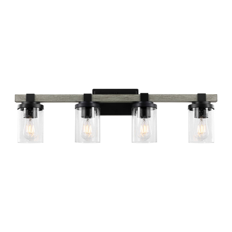 Bungalow Iron/Seeded Glass Rustic Farmhouse LED Vanity Light