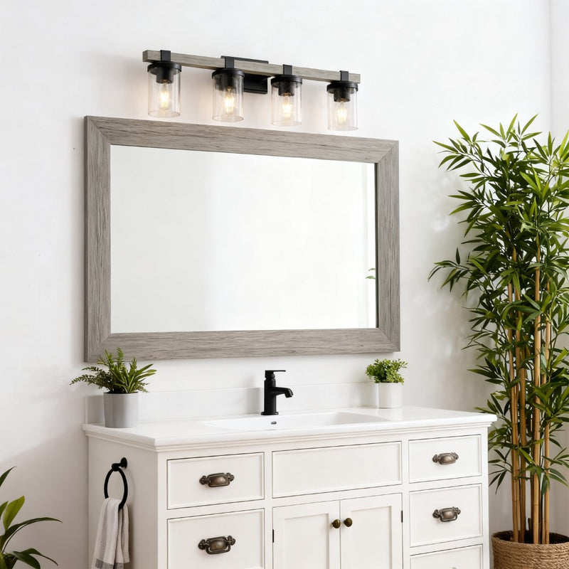 Bungalow Iron/Seeded Glass Rustic Farmhouse LED Vanity Light